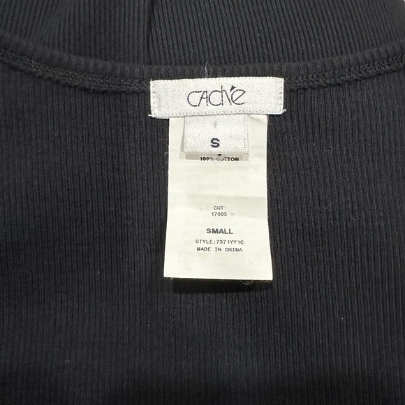 Cache UNIQUE Embellished Tank Top SZ Small Black Chic Beaded Bull Head EUC - Picture 2 of 7